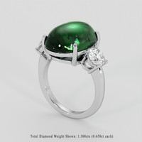 10.64 Ct. Malachite Ring, 14K White Gold 2