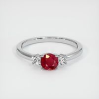 0.54 Ct. Ruby Ring, 14K White Gold 1