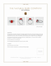 Three Stone Ruby Ring 4.02 Ct., 14K White Gold Appraisal