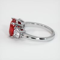 Three Stone Ruby Ring 4.02 Ct., 14K White Gold Preview