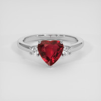 2.02 Ct. Ruby Ring, 14K White Gold 1