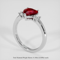 2.02 Ct. Ruby Ring, 14K White Gold 2