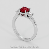1.42 Ct. Ruby Ring, 14K White Gold 2