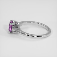 0.96 Ct. Pinkish Purple Sapphire Ring, 14K White Gold 4