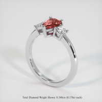 1.03 Ct. Sapphire Ring, 14K White Gold 2