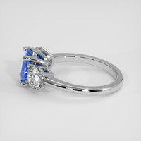 3.16 Ct. Blue Sapphire Ring, 14K White Gold 4