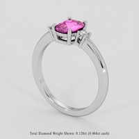 1.16 Ct. Pink Sapphire Ring, 14K White Gold 2