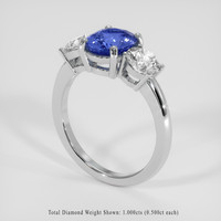 2.00 Ct. Blue Sapphire Ring, 14K White Gold 2
