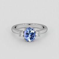 1.62 Ct. Blue Sapphire Ring, 14K White Gold 1