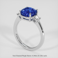 3.95 Ct. Blue Sapphire Ring, 14K White Gold 2