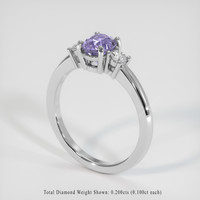 1.27 Ct. Purple Sapphire Ring, 14K White Gold 2