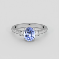 1.60 Ct. Blue Sapphire Ring, 14K White Gold 1