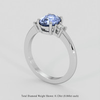 1.60 Ct. Blue Sapphire Ring, 14K White Gold 2