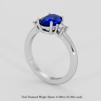 1.60 Ct. Blue Sapphire Ring, 14K White Gold 2