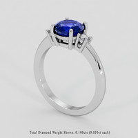 2.00 Ct. Blue Sapphire Ring, 14K White Gold 2