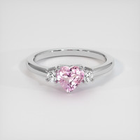 1.60 Ct. Pink Sapphire Ring, 14K White Gold 1