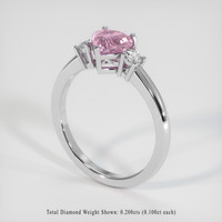 1.60 Ct. Pink Sapphire Ring, 14K White Gold 2