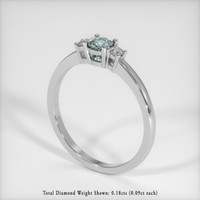 0.64 Ct. Sapphire Ring, 14K White Gold 2
