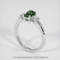 1.06 Ct. Green Sapphire Ring, 14K White Gold 2