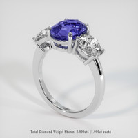 3.34 Ct. Violet Sapphire Ring, 14K White Gold 2