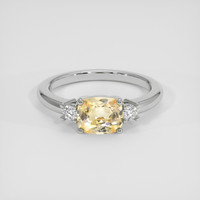 1.45 Ct. Orangish Yellow Sapphire Ring, 14K White Gold 1