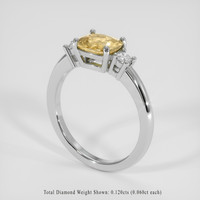 1.45 Ct. Orangish Yellow Sapphire Ring, 14K White Gold 2