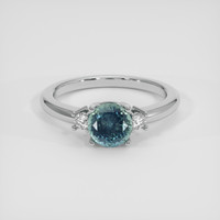 1.71 Ct. Bluish Green Sapphire Ring, 14K White Gold 1