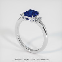 1.57 Ct. Sapphire Ring, 18K White Gold 2