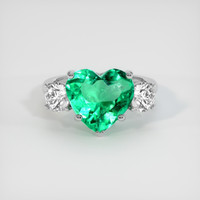 3.10 Ct. Emerald Ring, 18K White Gold 1