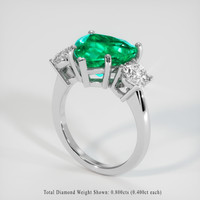 3.10 Ct. Emerald Ring, 18K White Gold 2
