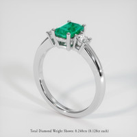 0.90 Ct. Emerald Ring, 18K White Gold 2