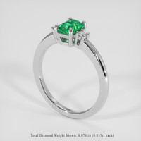 0.69 Ct. Emerald Ring, 18K White Gold 2