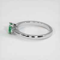 0.32 Ct. Emerald Ring, 18K White Gold 4