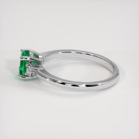 0.74 Ct. Emerald Ring, 18K White Gold 4