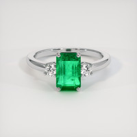 2.55 Ct. Emerald Ring, 18K White Gold 1