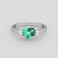 1.06 Ct. Emerald Ring, 18K White Gold 1