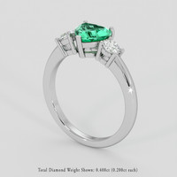 1.06 Ct. Emerald Ring, 18K White Gold 2