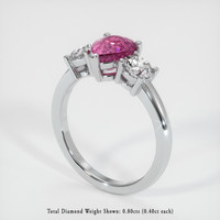 2.19 Ct. Pink Sapphire Ring, 18K White Gold 2