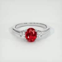 1.20 Ct. Ruby Ring, 18K White Gold 1