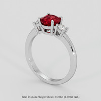 1.42 Ct. Ruby Ring, 18K White Gold 2
