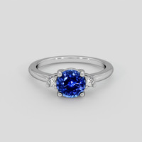 1.50 Ct. Blue Sapphire Ring, 18K White Gold 1