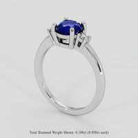 1.50 Ct. Blue Sapphire Ring, 18K White Gold 2
