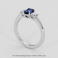 1.10 Ct. Blue Sapphire Ring, 18K White Gold 2