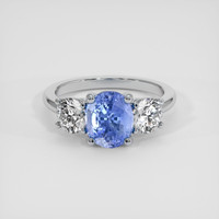 3.16 Ct. Blue Sapphire Ring, 18K White Gold 1