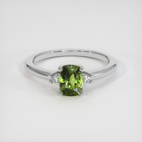 1.20 Ct. Green Sapphire Ring, 18K White Gold 1