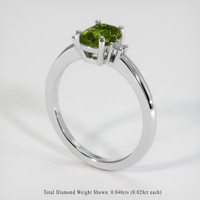 1.20 Ct. Green Sapphire Ring, 18K White Gold 2