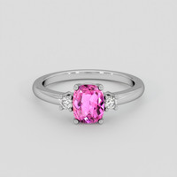 1.16 Ct. Pink Sapphire Ring, 18K White Gold 1
