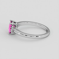 1.16 Ct. Pink Sapphire Ring, 18K White Gold 4