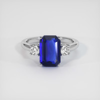 3.51 Ct. Blue Sapphire Ring, 18K White Gold 1