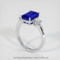 3.51 Ct. Blue Sapphire Ring, 18K White Gold 2